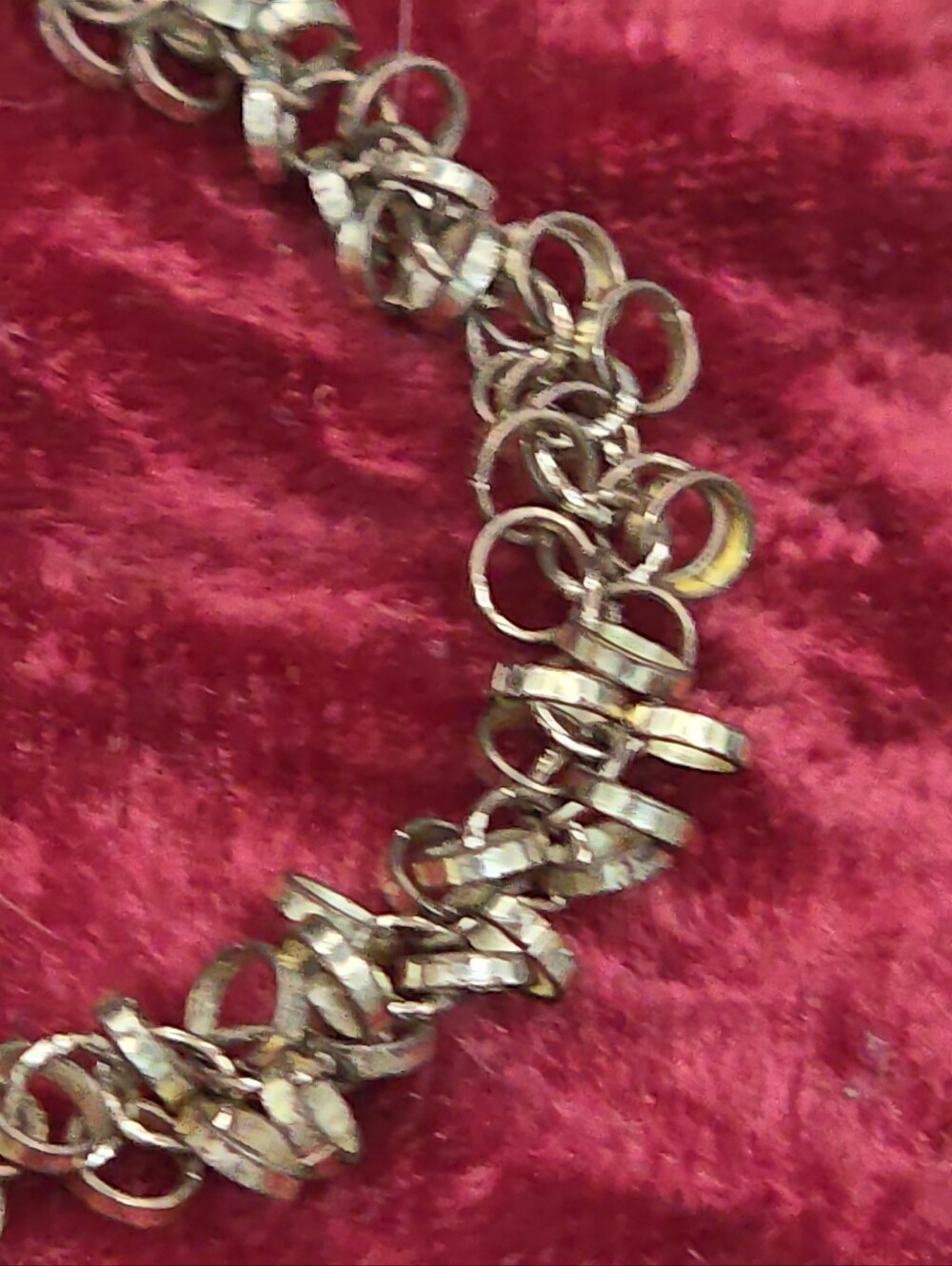 Karizia Spa KA 1772 Italy 925 Sterling Multi Ring Cluster Link Bracelet 7.5in - Picture 5 of 8